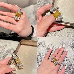 S925 Yellow and Silver Women's Ring